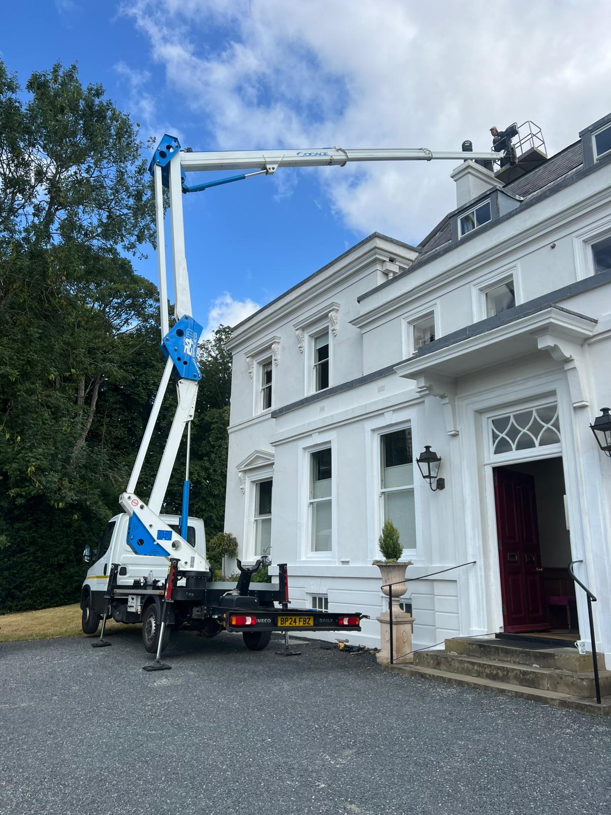 Chimney repair from cherry picker in Borehamwood